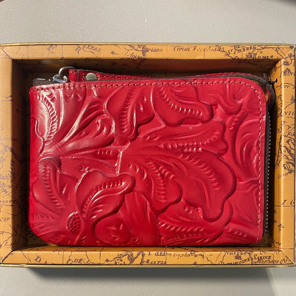 New in Box Patricia Nash Reala Wristlet in Berry Red
